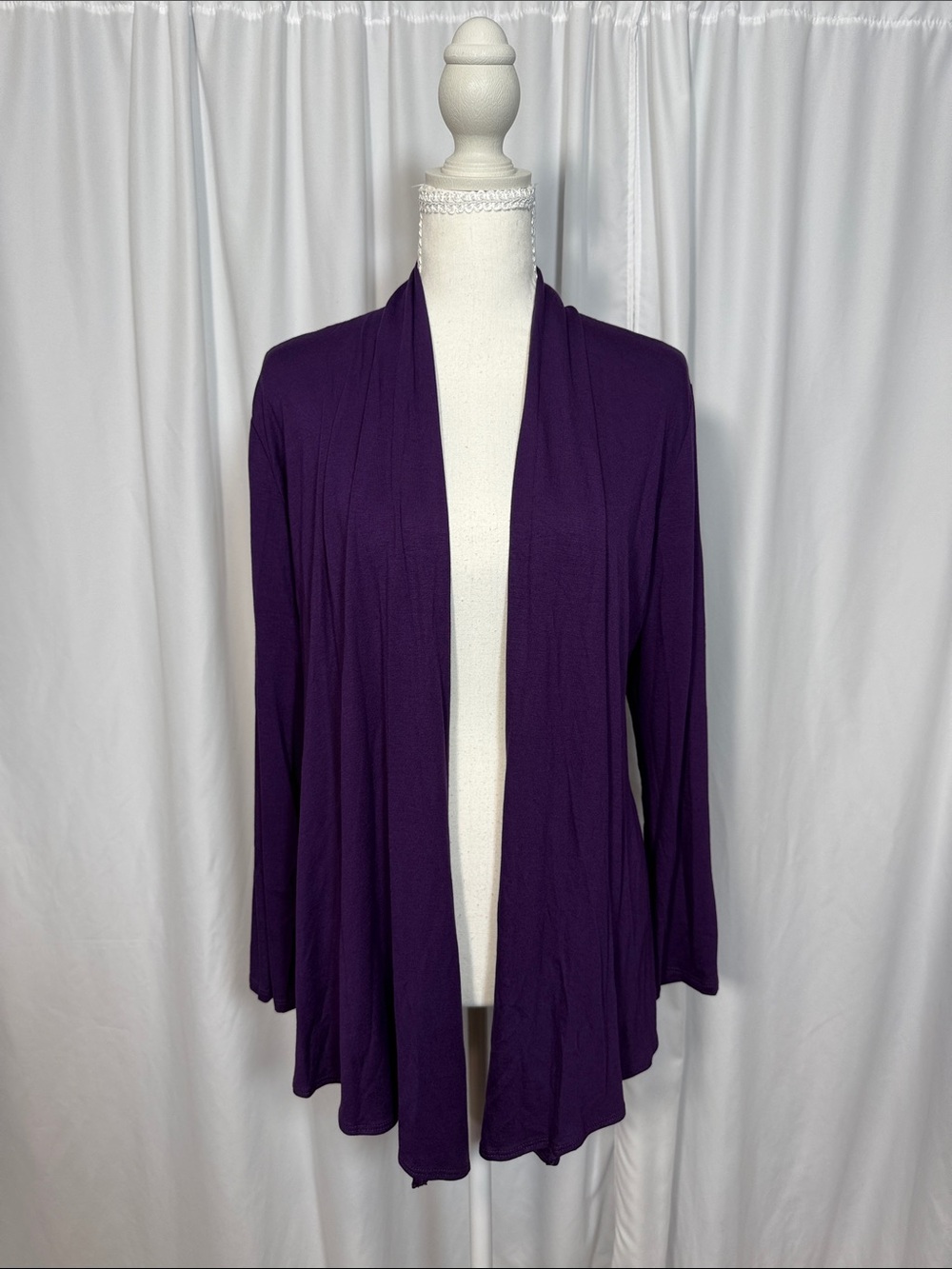 Azules Deep Purple Open-Front Women's Cardigan